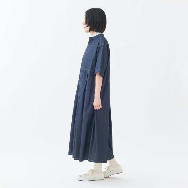 Donna Karan アシンメトリーショルダーワンピース 4ozデニム アシンメトリータックワンピース KATO` GRANDMA MAMA