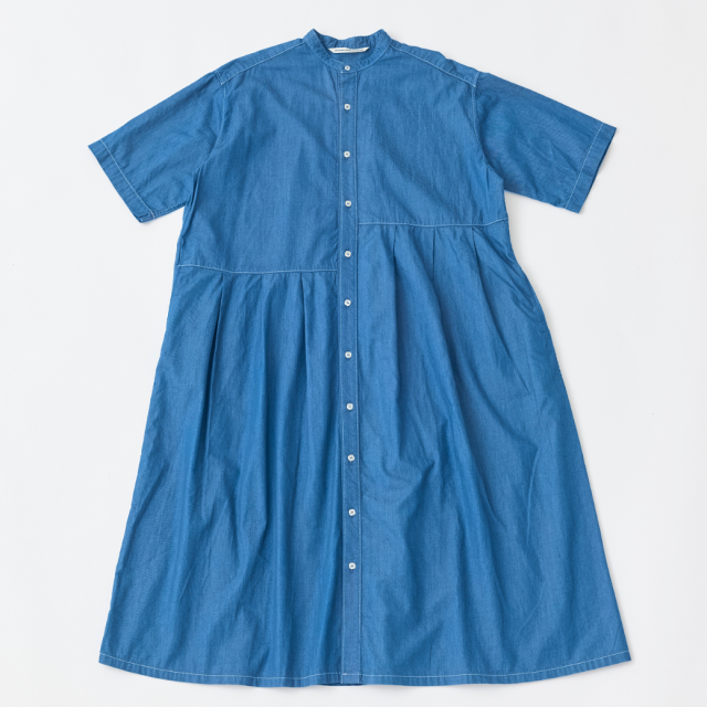 留袖ワンピース 4L120cm 4ozデニム アシンメトリータックワンピース KATO` GRANDMA MAMA