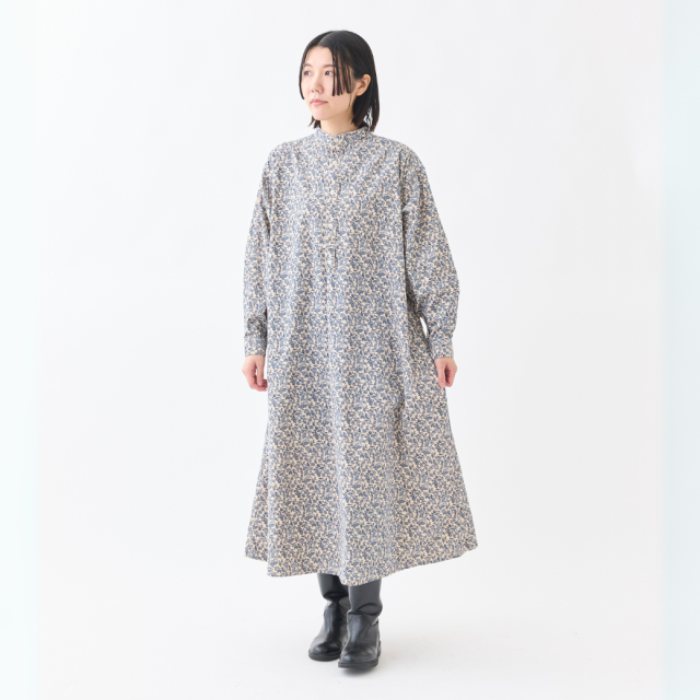 Vintage Orchard スタンドカラーAラインワンピース KATO` GRANDMA MAMA
