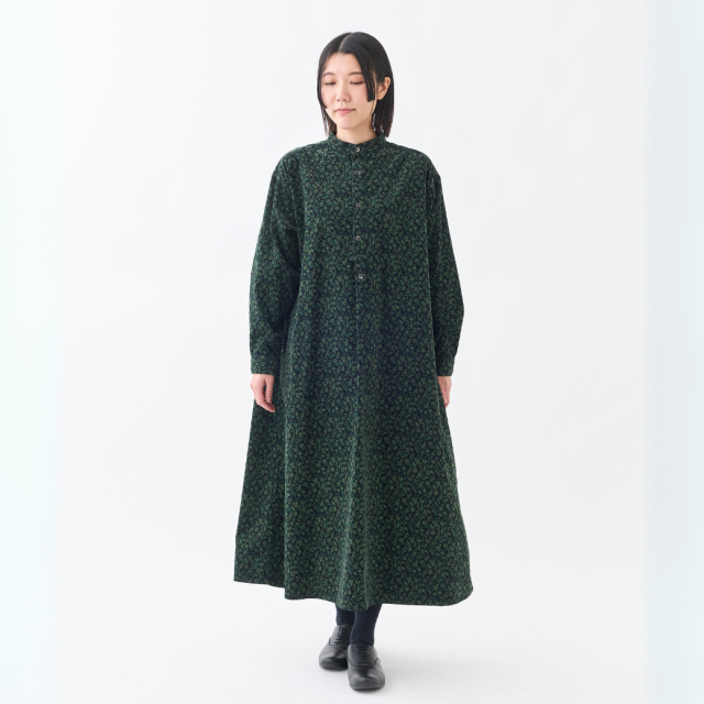 Vintage Orchard スタンドカラーAラインワンピース KATO` GRANDMA MAMA