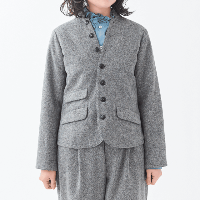 ネコアシツィードスタンドテーラードジャケット
