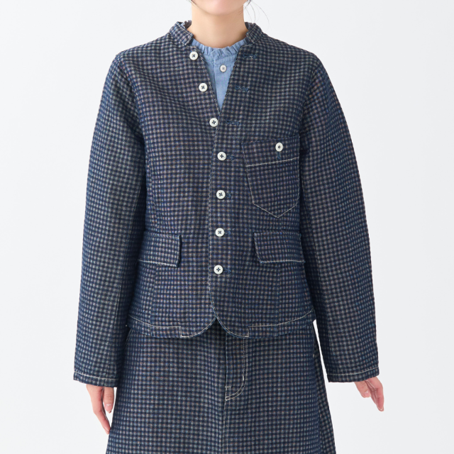予約商品】【2026年2月お届け】『Indigo Check』ビッグポケット