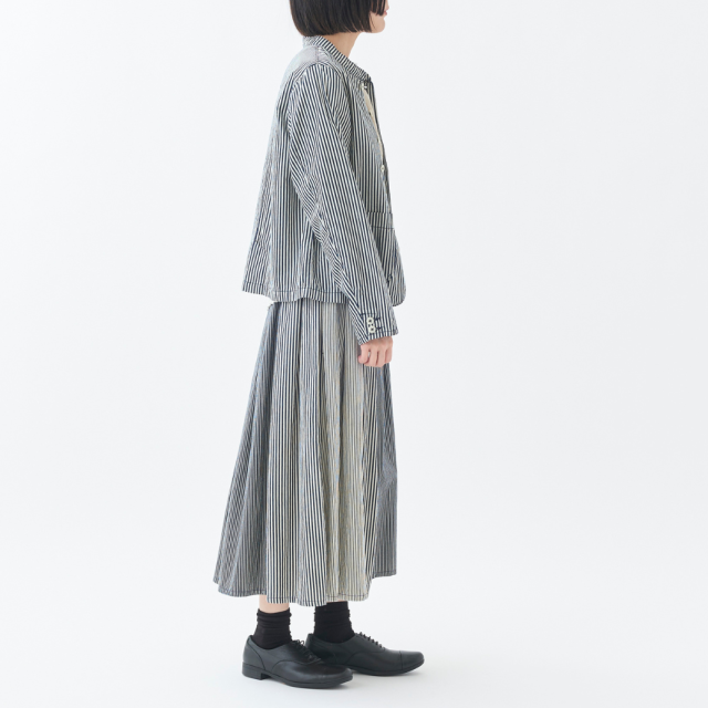 6ozヒッコリー イージータックプリーツスカート KATO` GRANDMA