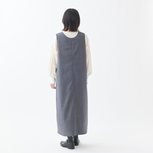 ストライプVネックジャンパースカート KATO` GRANDMA MAMA DAUGHTER