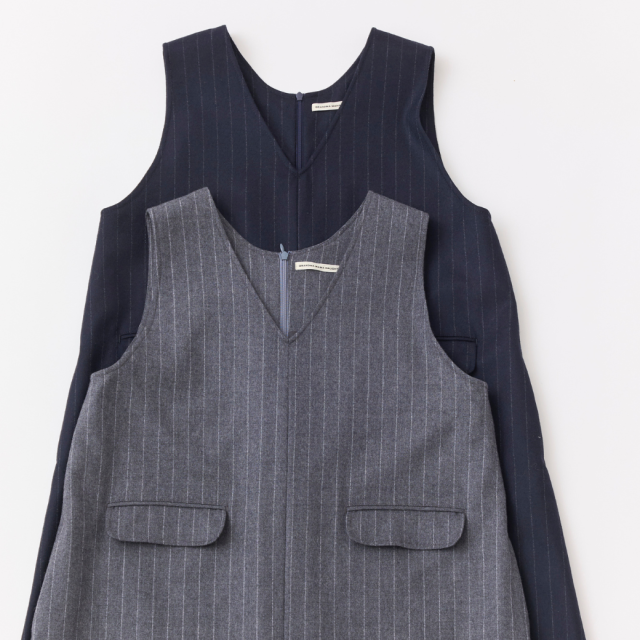 ストライプVネックジャンパースカート KATO` GRANDMA MAMA DAUGHTER