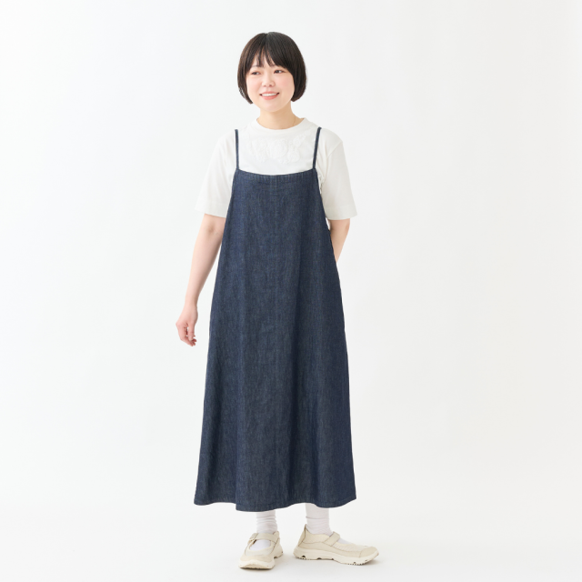 6ozムラ糸デニムキャミジャンスカ