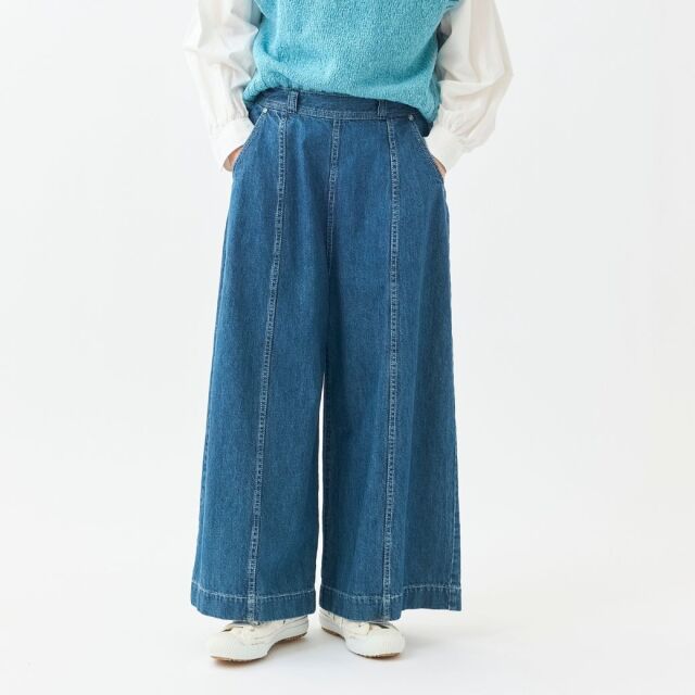 ワイドクロップドサイドZIPパンツ