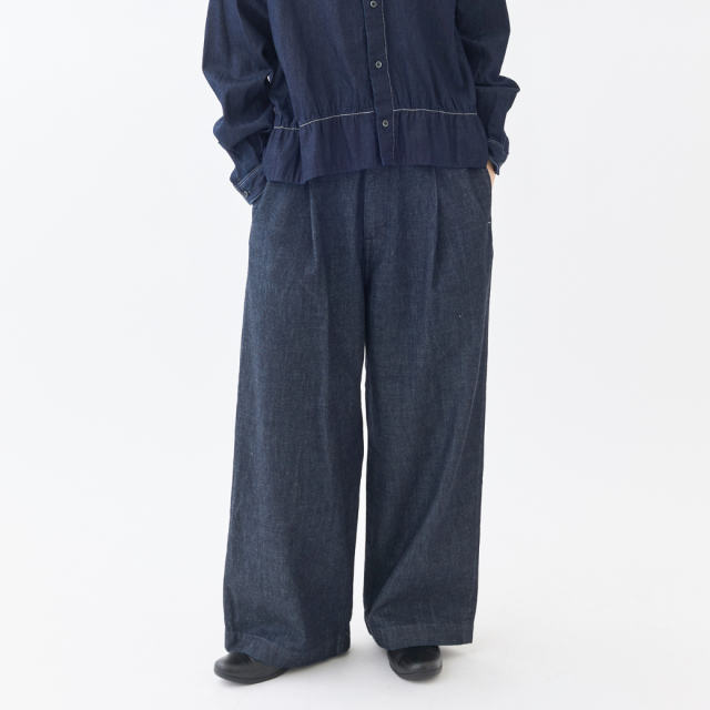 【10月中旬入荷予定】10ozデニム タックワイドパンツ