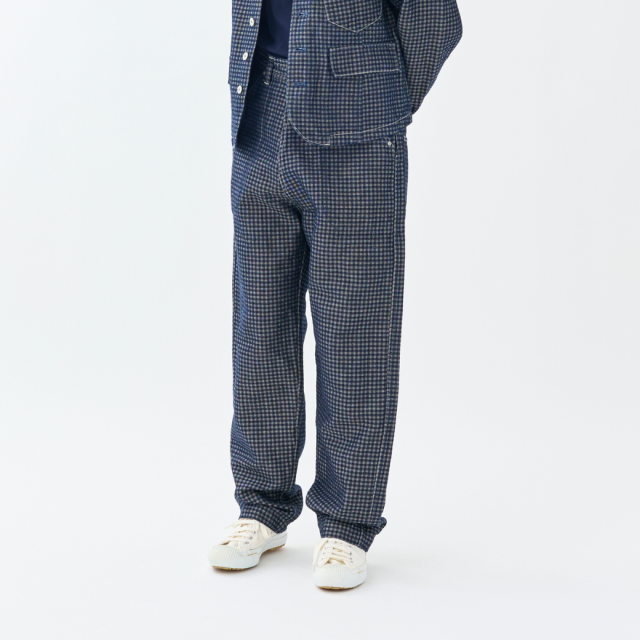 『Indigo Check』サイドジップパンツ