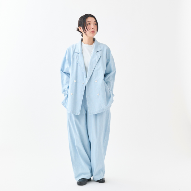 3/1 on sale】インディゴオックス3タックワイドパンツ KATO` GRANDMA