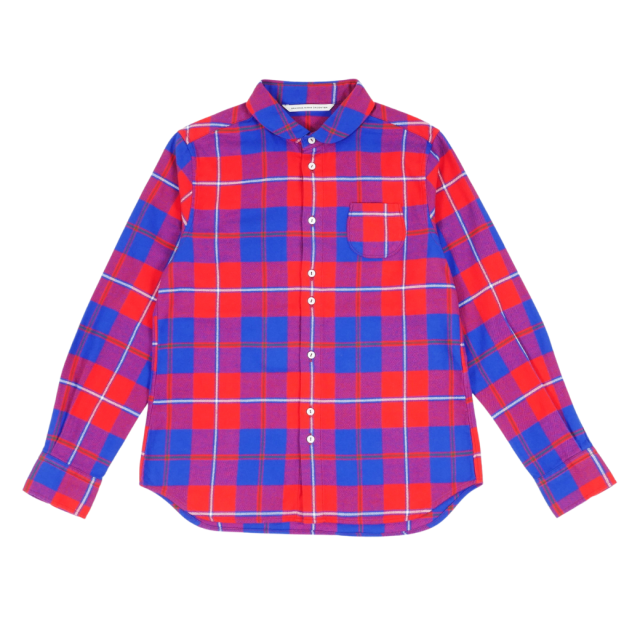 チェックラウンドカラーシャツ