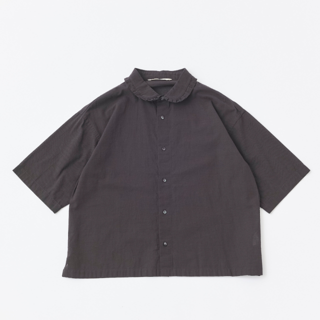 TOMO KOIZUMI ブラックフリルTシャツ　MA128 タックフリルカドマルエリH/Sシャツ KATO` GRANDMA MAMA DAUGHTER