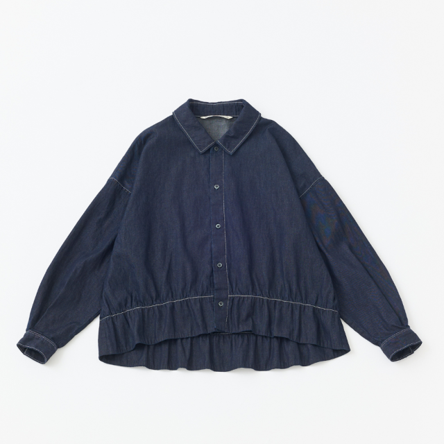 5.5ozデニム フリルヘムシャツ KATO` GRANDMA MAMA DAUGHTER