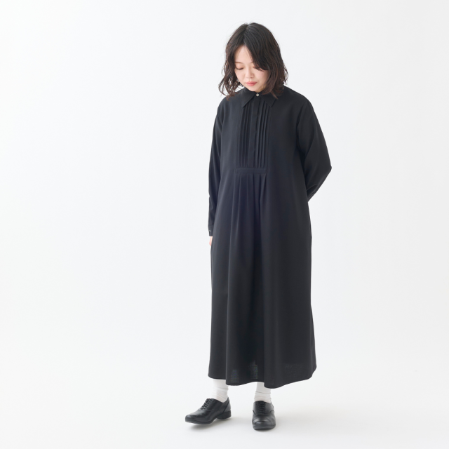 プリスティン 切り替えバックシャツタートルワンピース ナチュラル タックビブシャツワンピース KATO` GRANDMA MAMA DAUGHTER