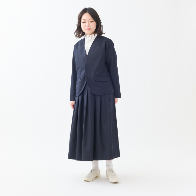 ウールギャバジン タックロングスカート KATO` GRANDMA MAMA DAUGHTER