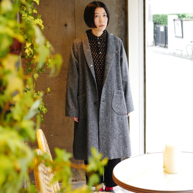 masu ガウンコート MASU ブラッシュドセーター コートスタイル -FASCINATE