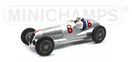 ・【特価ミニカー】ミニチャンプス 1/18 メルセデス ベンツ W125　R.カラツィオラ1937 アイフェル ニュルブルクリンク 2位 No.6