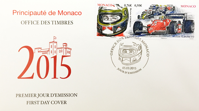モナコ政府 15年発行 ミケーレ アルボレート 追悼記念切手 初日カバー Fdc F１グッズ ミニカーの専門店 Grandprix