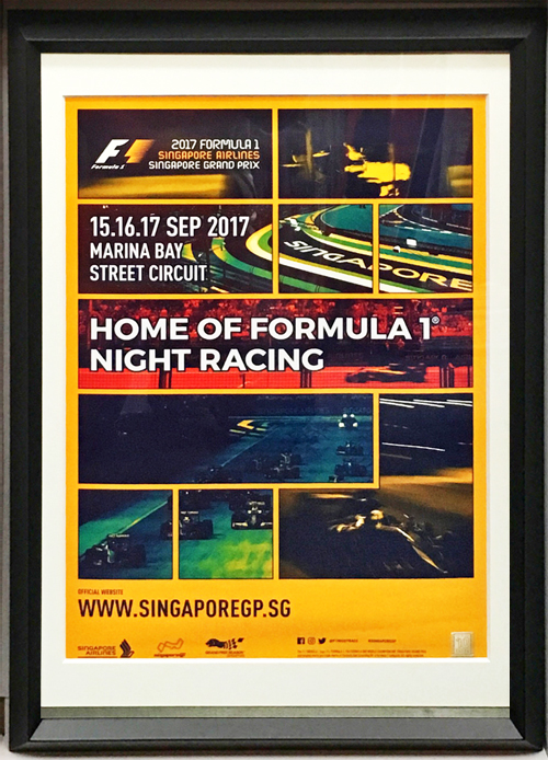 17 F1シンガポールgp 開催記念 公式ポスター 額装品 F１グッズ ミニカーの専門店 Grandprix