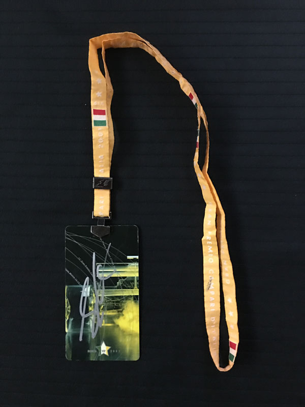 A.ブルツ 直筆サイン入 2001 F1イタリアGP パドックパス 