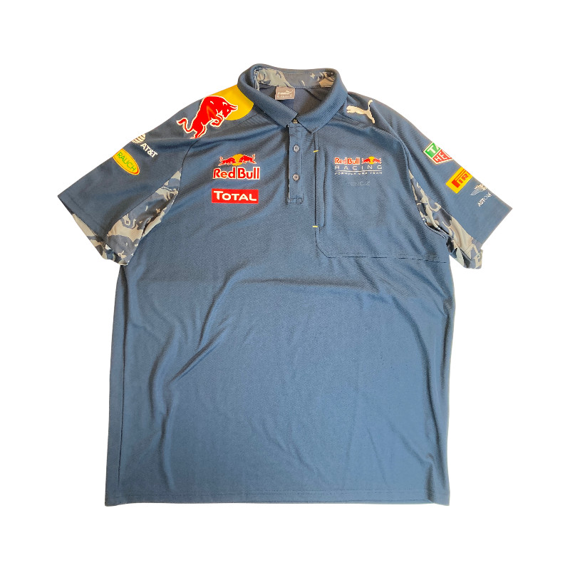 【訳あり】レッドブル  2017 チーム支給品チーム ポロシャツ プーマ製 ネイビー  USED サイズ:XL