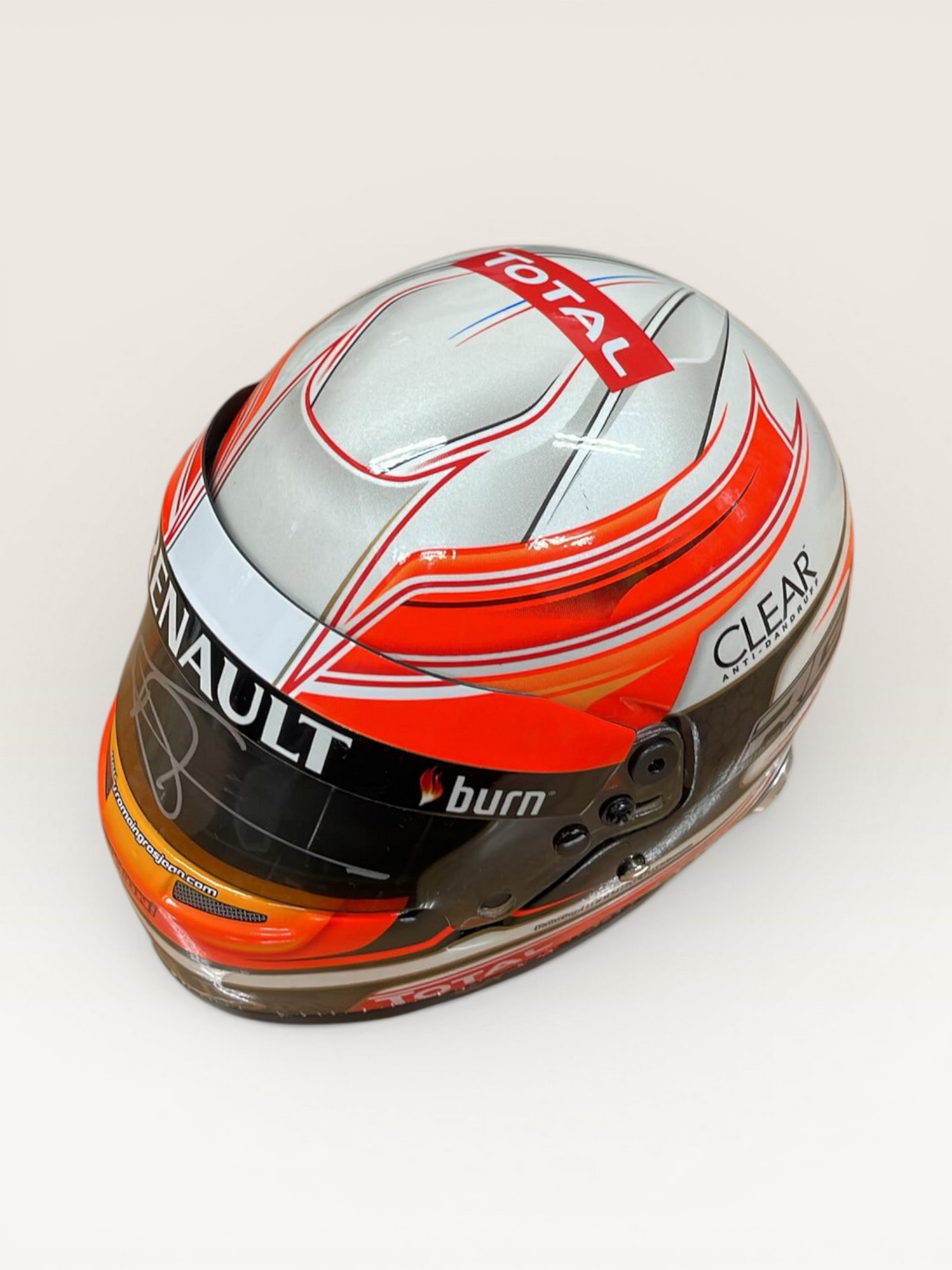 R.グロージャン 直筆サイン入り 1/2 BELL ロータス F1 チーム 2013 ヘルメット