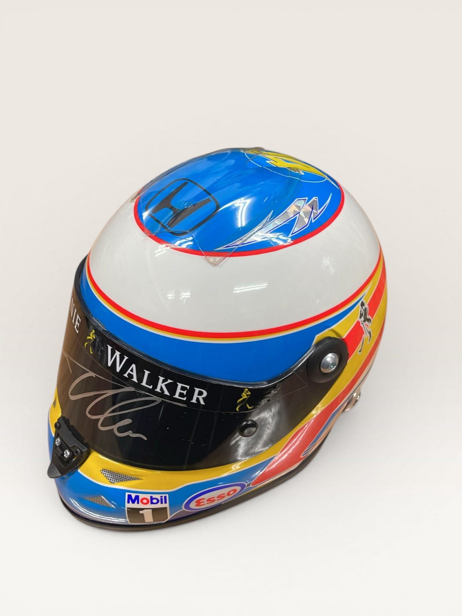 F.アロンソ 直筆サイン入り 1/2 Schuberth マクラーレン ホンダ 2015 ヘルメット