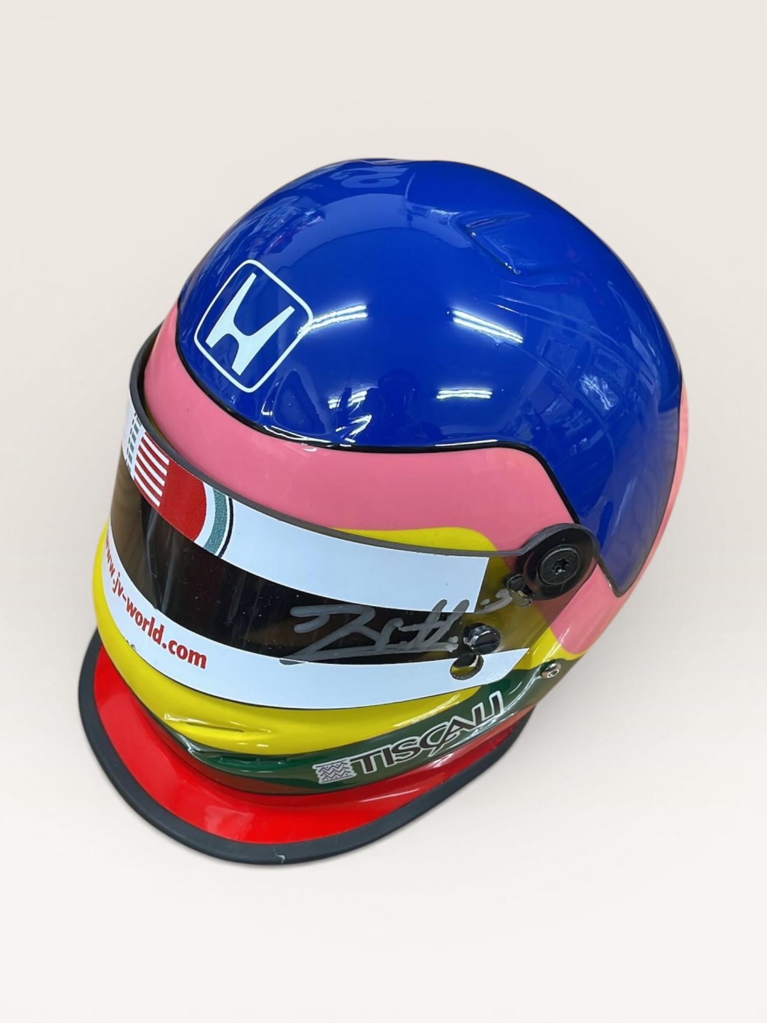 J.ビルヌーブ 直筆サイン入り BELL 1/2 BAR ホンダ 2001 ヘルメット箱なし
