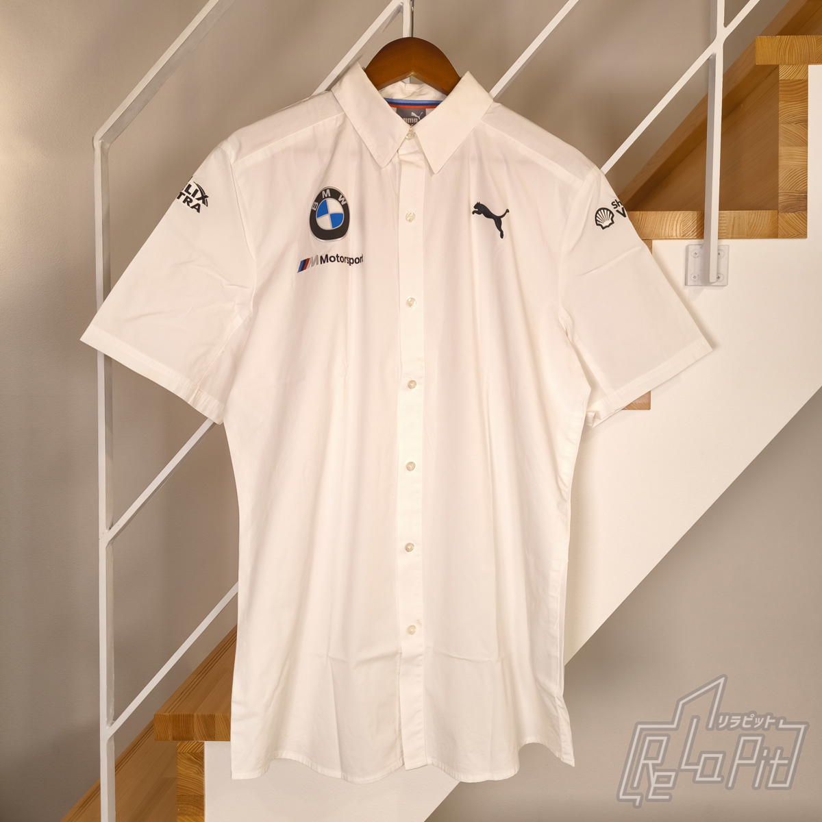【ReLaPit古着販売】【メール便発送】BMW モータースポーツ ピットシャツ ホワイト サイズL