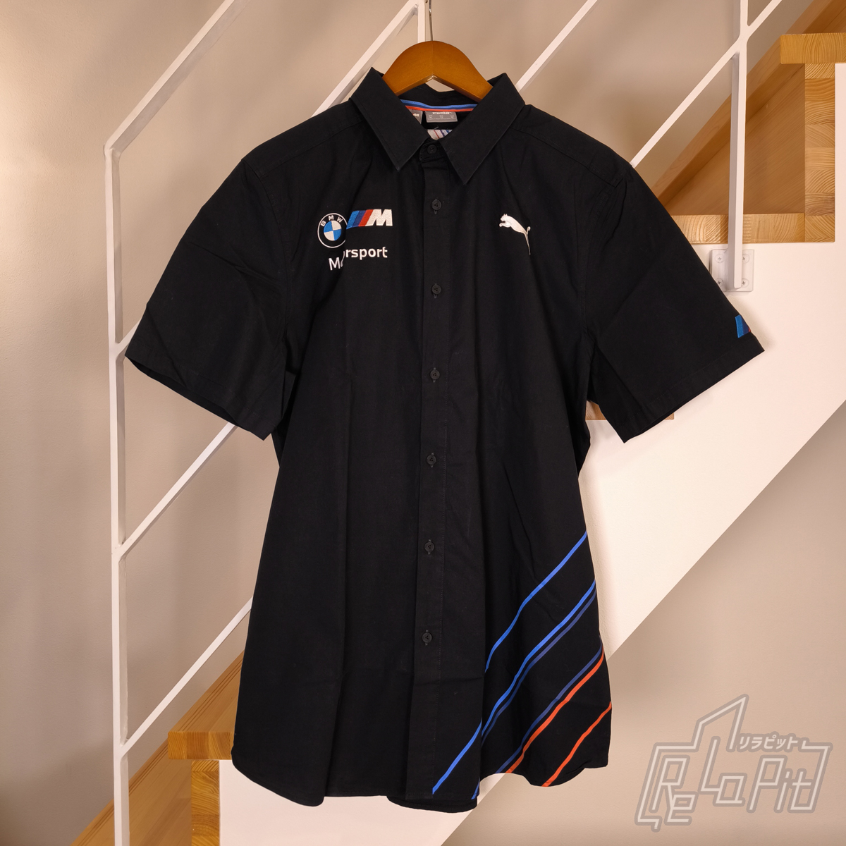 【ReLaPit古着販売】【メール便発送】BMW モータースポーツ ピットシャツ ネイビー サイズXL
