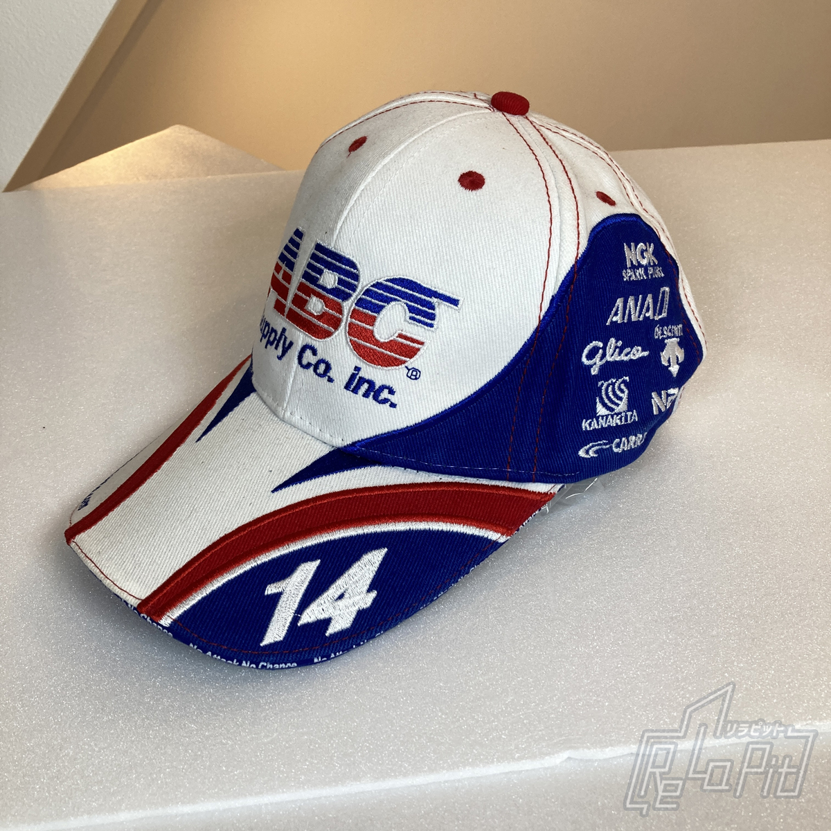 【ReLaPit古着販売】【宅急便発送】佐藤琢磨 TS キャップ #14 A.J.フォイト 2015 ホワイト×ブルー×レッド