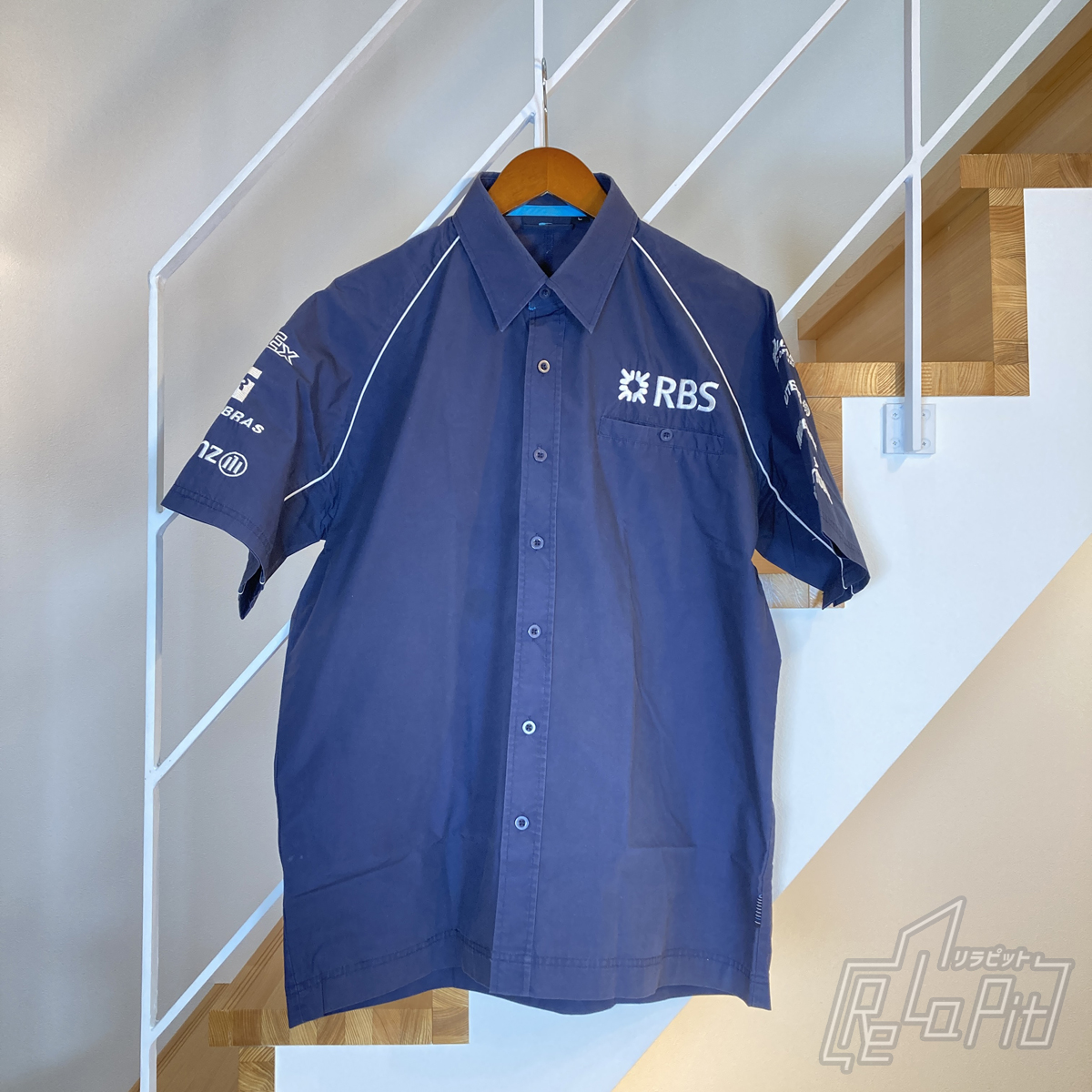 【ReLaPit古着販売】【メール便発送】ウィリアムズ F1 チーム ピットシャツ ネイビー サイズL