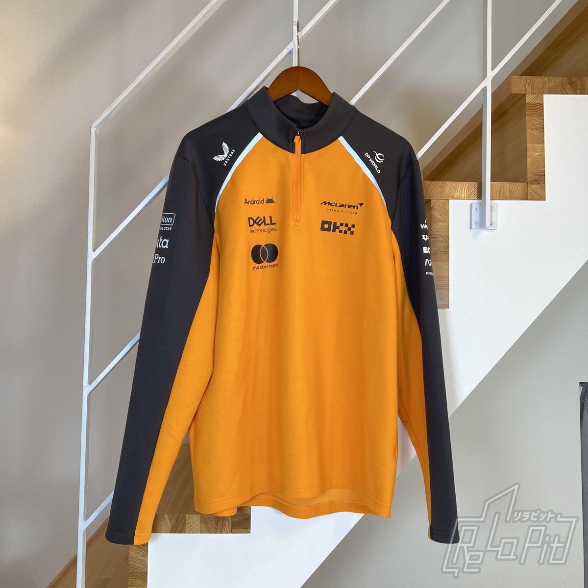 【ReLaPit古着販売】【宅急便発送】マクラーレン チーム クォータージップ スウェット オレンジ サイズL