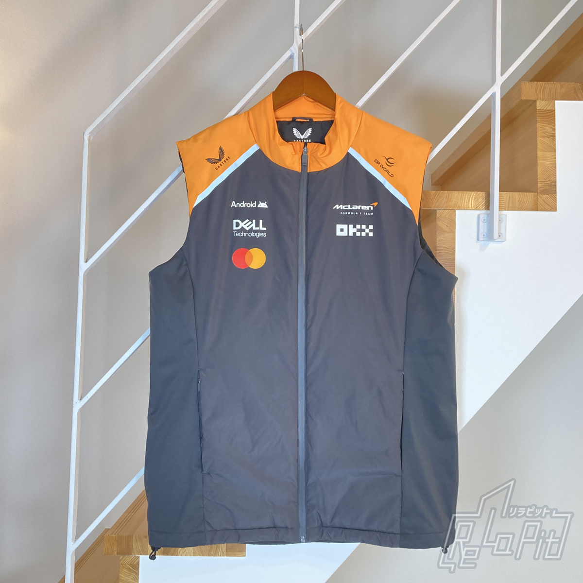 【ReLaPit古着販売】【宅急便発送】マクラーレン チーム ダウンベスト 2025 オレンジ サイズL
