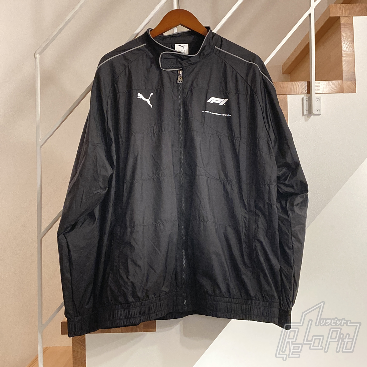【ReLaPit古着販売】【宅急便発送】F1 × プーマ 75周年記念 ウィンドブレーカー ジャケット ブラック サイズL