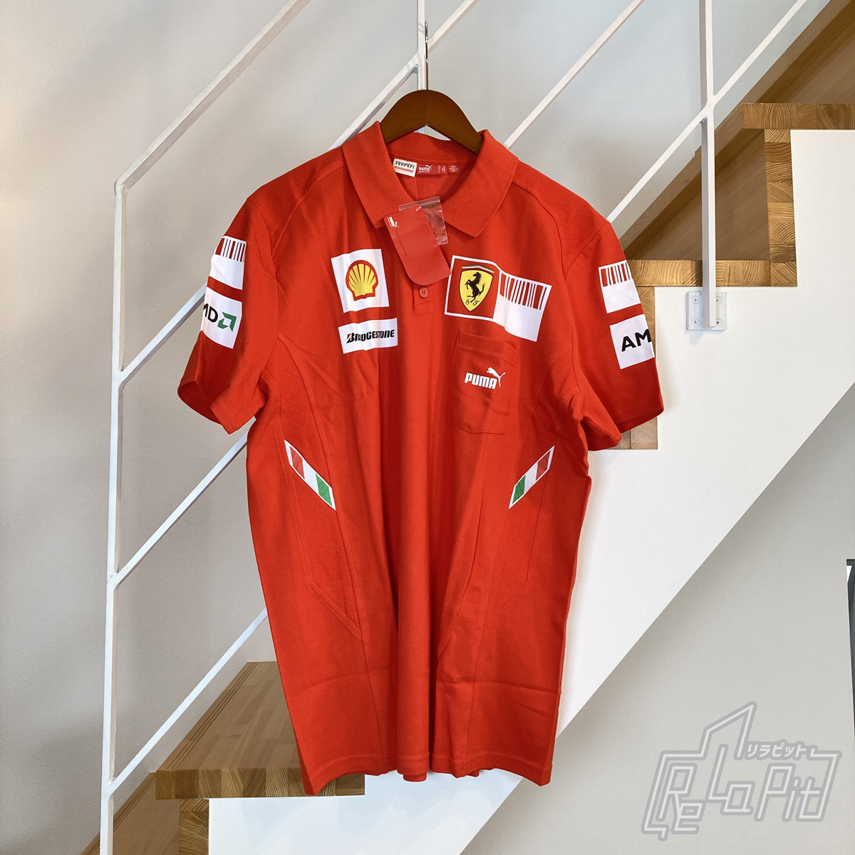 【ReLaPit古着販売】【メール便発送】フェラーリ チームポロシャツ支給品 2008年 サイズ:XL タグ付き