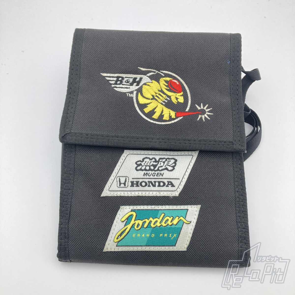 【ReLaPit古着販売】【宅急便発送】ジョーダン 無限ホンダ ミニポーチ ブラック 18x13cm