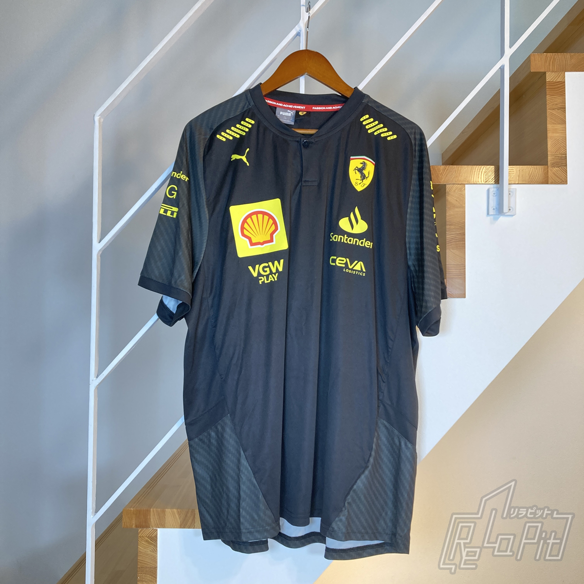 【ReLaPit古着販売】【メール便発送】スクーデリア フェラーリ チーム Tシャツ 2024 イタリアGP ブラック XXLサイズ 新品タグ付き