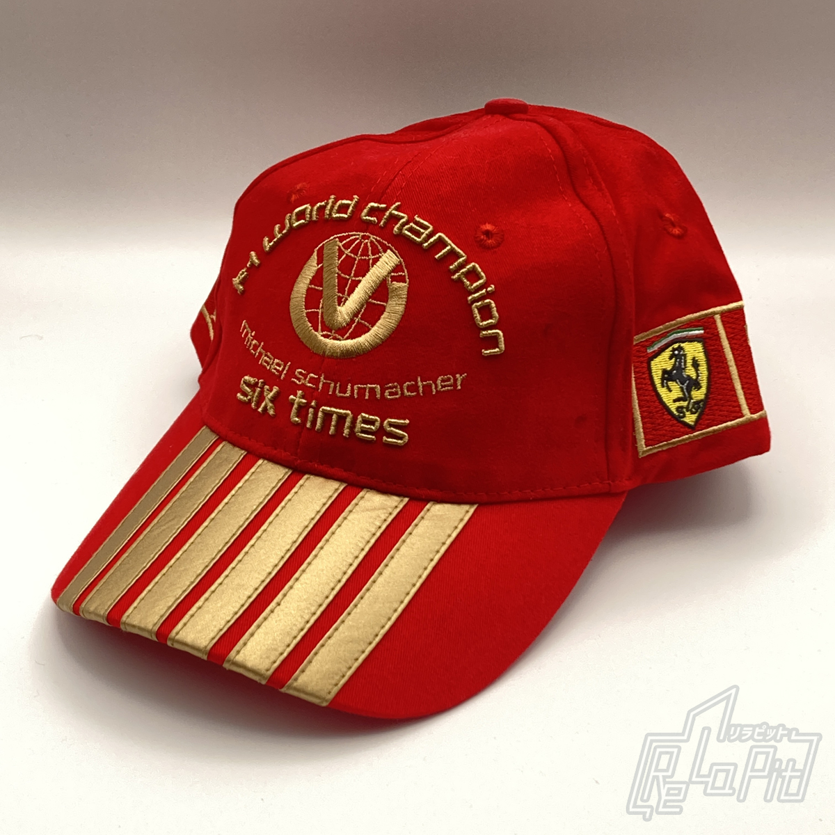 【ReLaPit古着販売】【宅急便発送】フェラーリ シューマッハ 6 times ワールドチャンピオンキャップ タグ付き 汚れ有