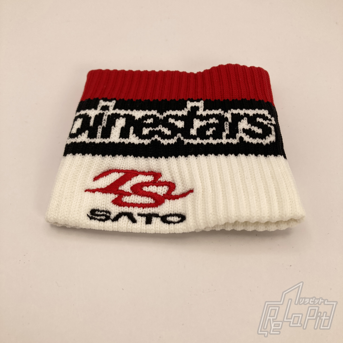 【ReLaPit古着販売】【メール便発送】佐藤琢磨 アルパインスターズ リストバンド レッド×ブラック×ホワイト 新品