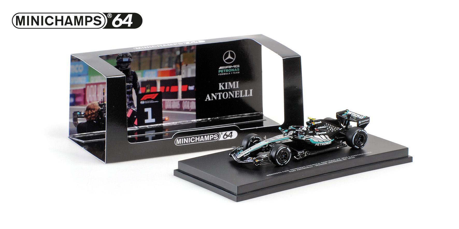 ミニチャンプス 640260312 1/64 メルセデス W17 K.アントネッリ 2026年日本GP 優勝