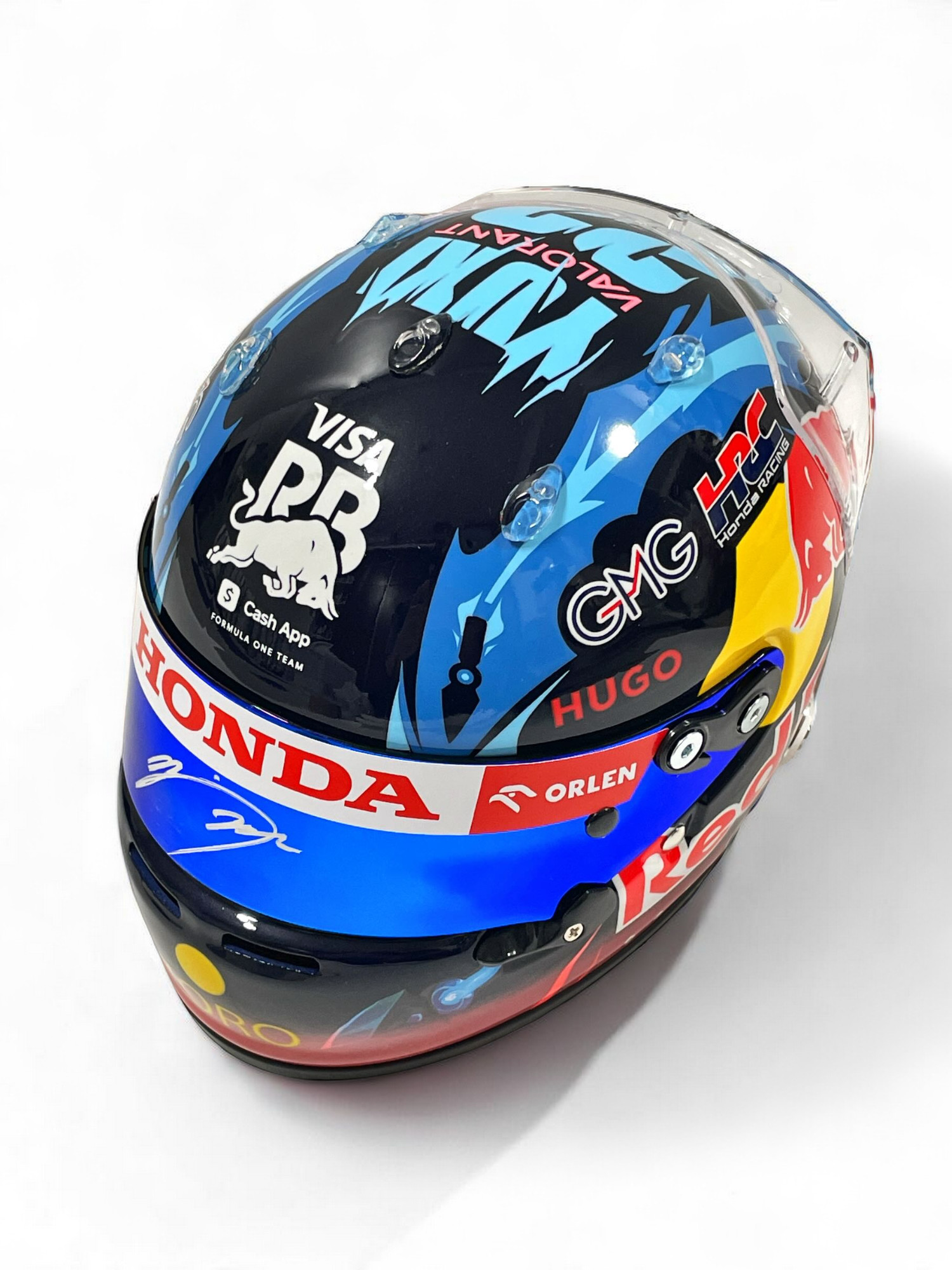 【再入荷】角田裕毅直筆サイン入 2024ベルギーGP 1/2ヘルメット TYPEB