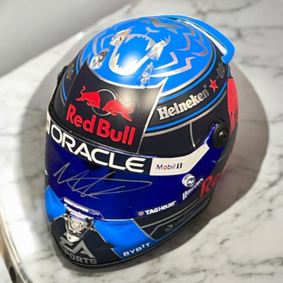 M.フェルスタッペン 直筆サイン入 2024年USGP 1/2ヘルメットTYPEA