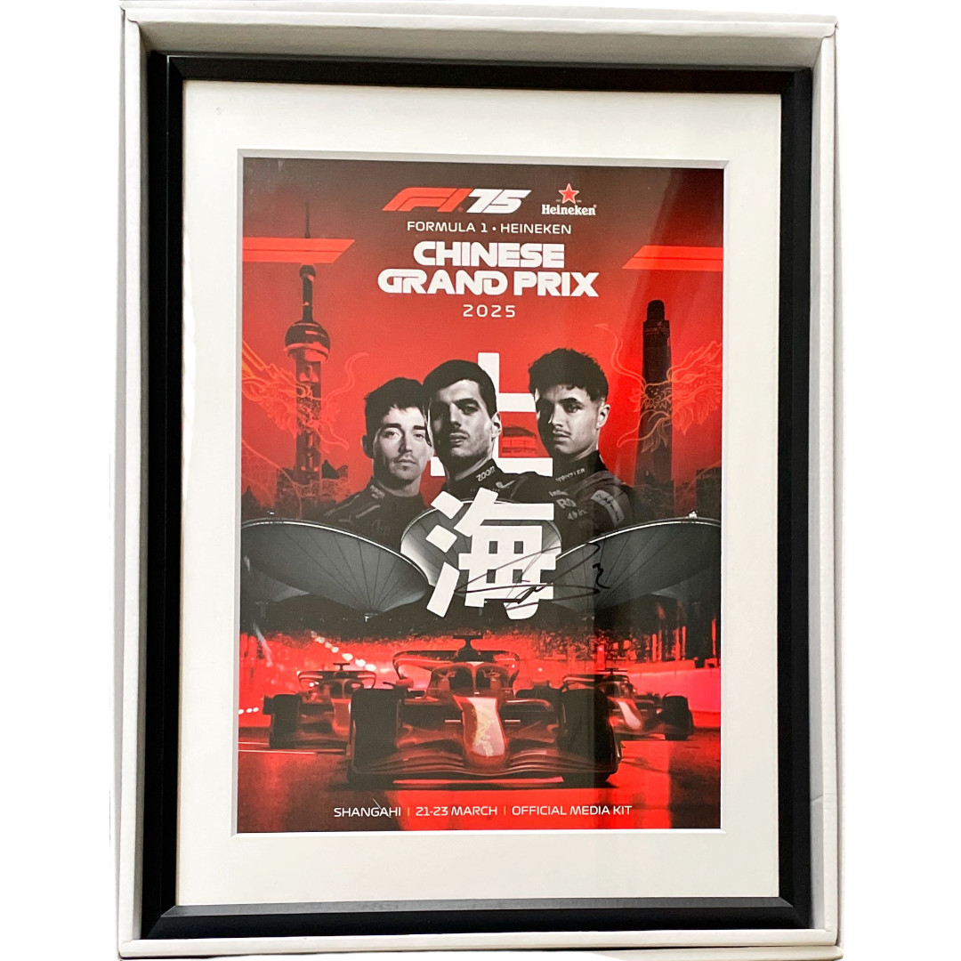 L.ノリス直筆サイン入2025年中国GPポスター(額装品)