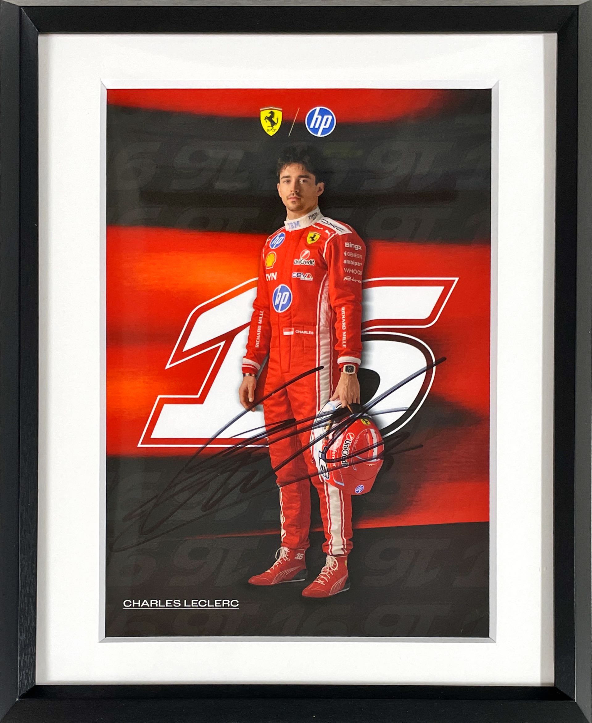 C.ルクレール直筆サイン入 2026フェラーリ ドライバーズカード(額装品）TYPEA　