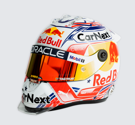 【並行輸入品】 M.フェルスタッペン 2022年アメリカGP レッドブル 1/2ヘルメット