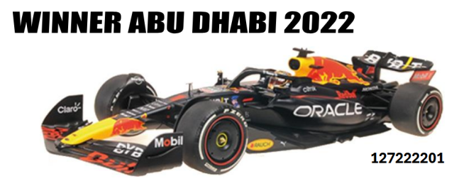 【ミニチャンプス(127222201)】ご予約商品11/16締切】1/12 レッドブル RB18 M.フェルスタッペン アブダビGP 2022 ウィナー 予価：税込￥154,000