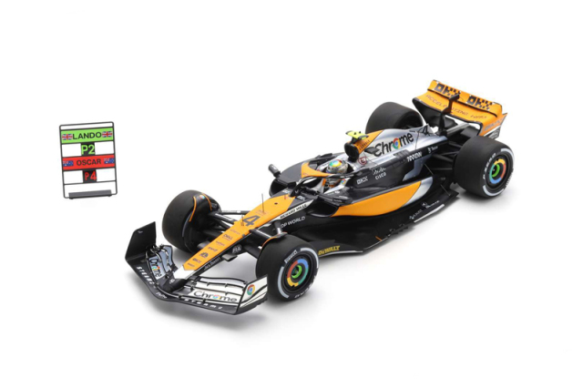【2025イギリスGPポイントUPフェアー】対象商品 スパーク 1/18 マクラーレン MCL60 L.ノリス 2023年イギリスGP2位 No.4 With pit board