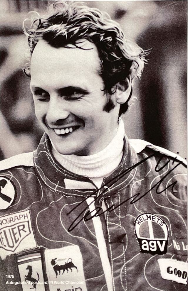 Monza Celebrating 50years of Niki Lauda（ニキ・ラウダ1975年モンツァワールドチャンピン獲得50周年記念カード)フェラーリ公式：TYPEB(サインはプリントです）