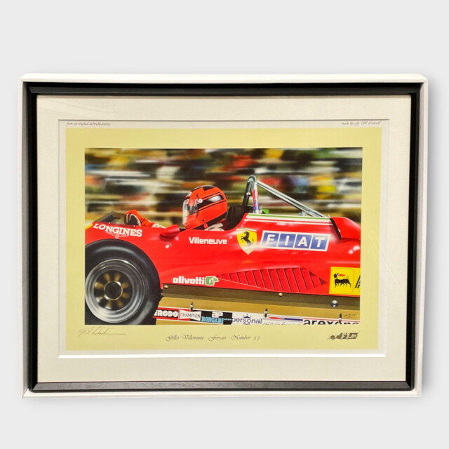 G.W. Lubach作 ジル・ヴィルヌーヴ Ferrari #27 F1アート リトグラフ【国内額装品】